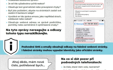 Varování před podvodnými SMS, emaily a telefonáty