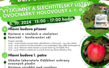 Den otevřených dvěří - Výzkumný a šlechtitelský ústav ovocnářský Holovousy s.r.o. / 05.10.2024